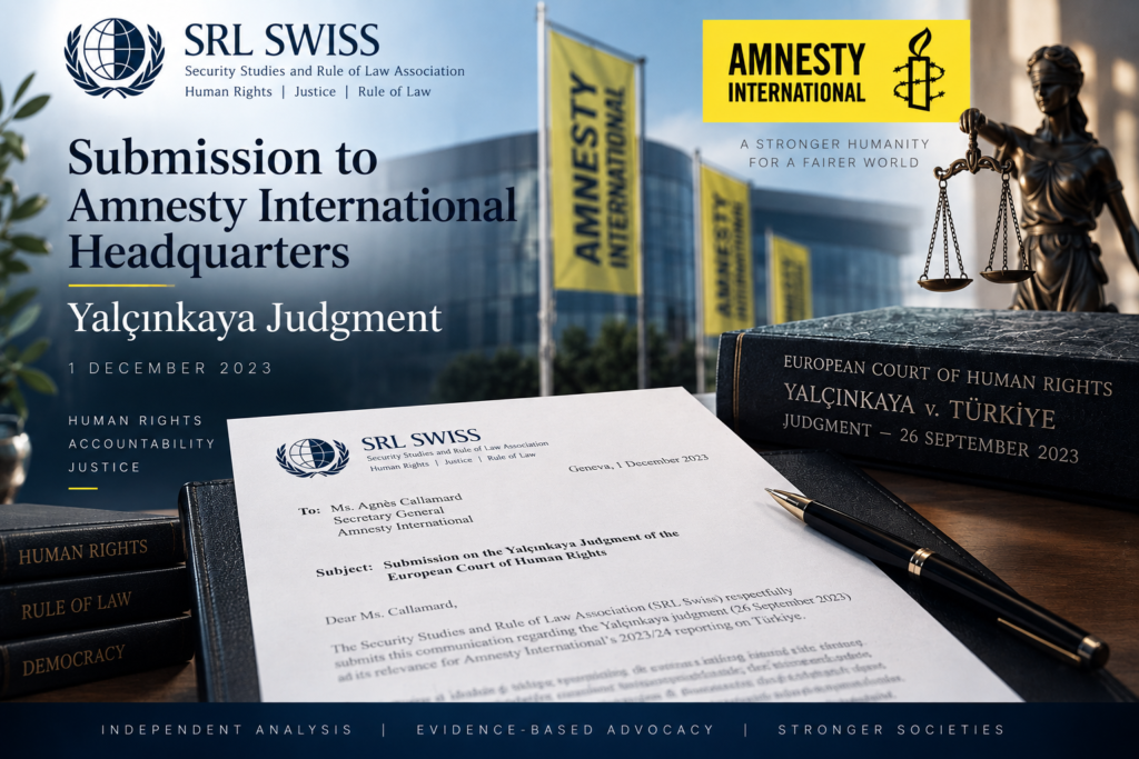 Submission to Amnesty International Headquarters – Yalçınkaya Judgment